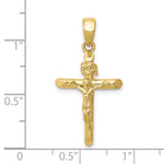 10K / 14K Yellow Gold Gold Polished 2-D Crucifix with Jesus on Cross Pendant - Product Photo