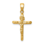 10K / 14K Yellow Gold Gold Polished 2-D Crucifix with Jesus on Cross Pendant - Product Photo