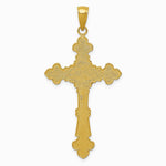10K / 14K Yellow Gold Polished Textured INRI Crucifix Fleur de Lis Pendant - Product Photo