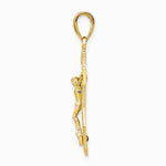 10K / 14K Yellow Gold Gold Polished & Textured Mini Mariners Crucifix Pendant - Product Photo