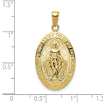 10K / 14K Yellow Gold Gold Satin and Polished Finish Miraculous Medal Pendant - Product Photo