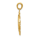 10K / 14K Yellow Gold Polished Miraculous Medal With Scallop Frame Pendant - Product Photo