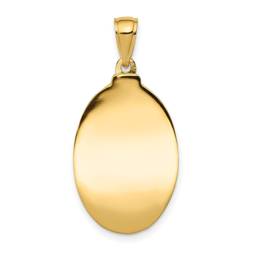 10K / 14K Yellow Gold Saint Anthony Oval Medal Pendant - Product Photo
