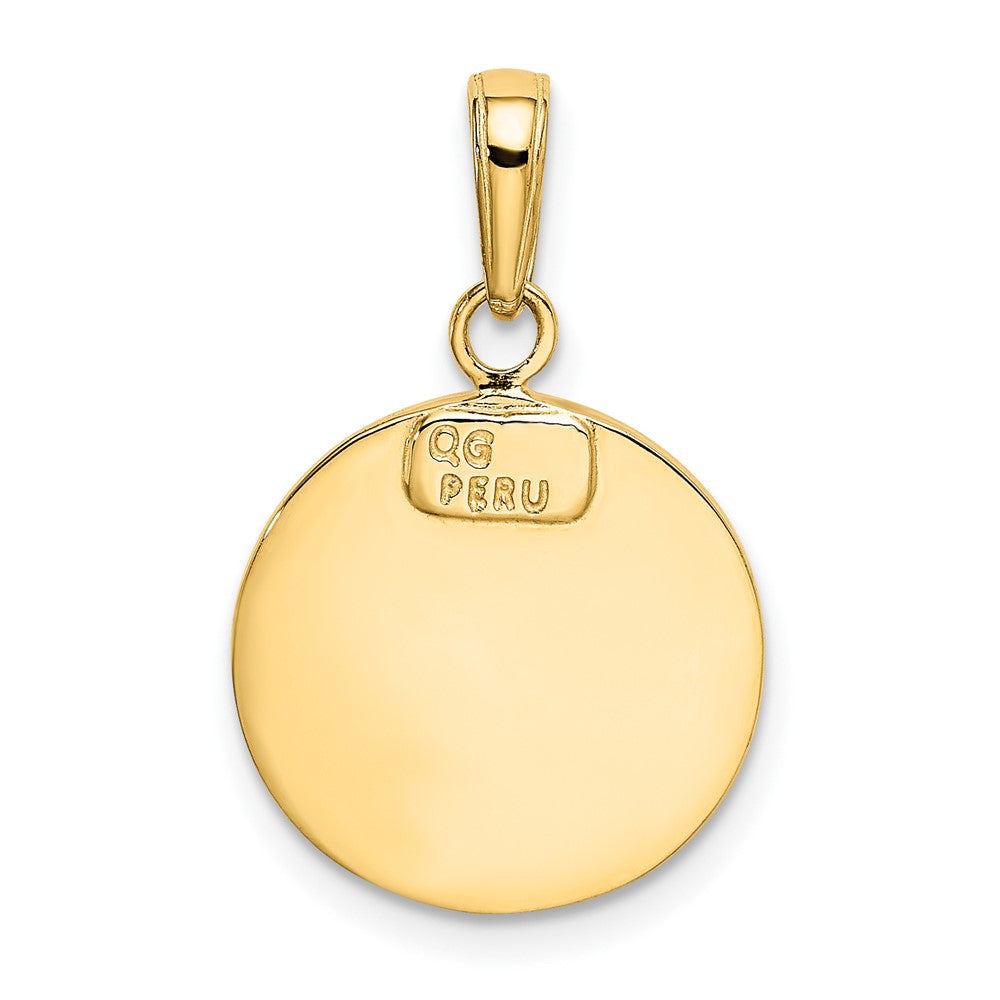 10K / 14K Yellow Gold Saint Michael Medal Pendant - Product Photo