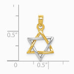 10K / 14K Two-tone Polished Star of David Pendant - Product Photo