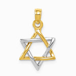 10K / 14K Two-tone Polished Star of David Pendant - Product Photo