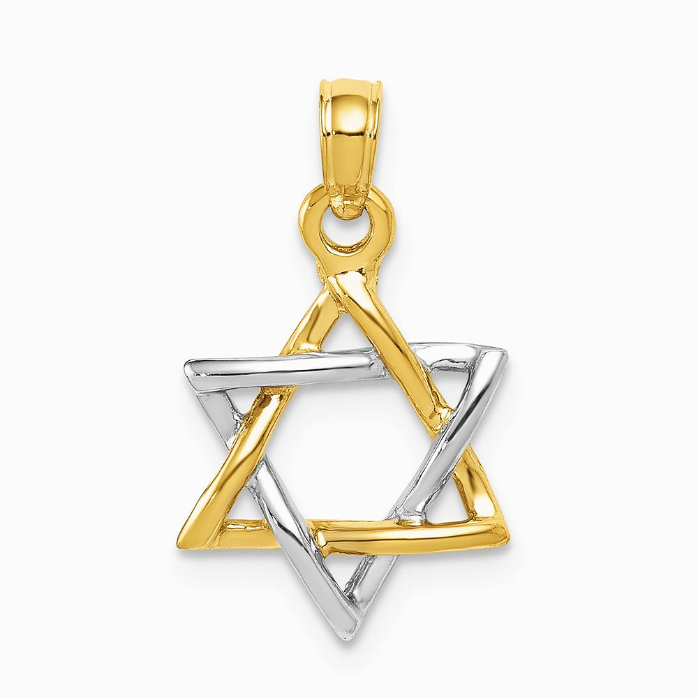10K / 14K Two-tone Polished Star of David Pendant