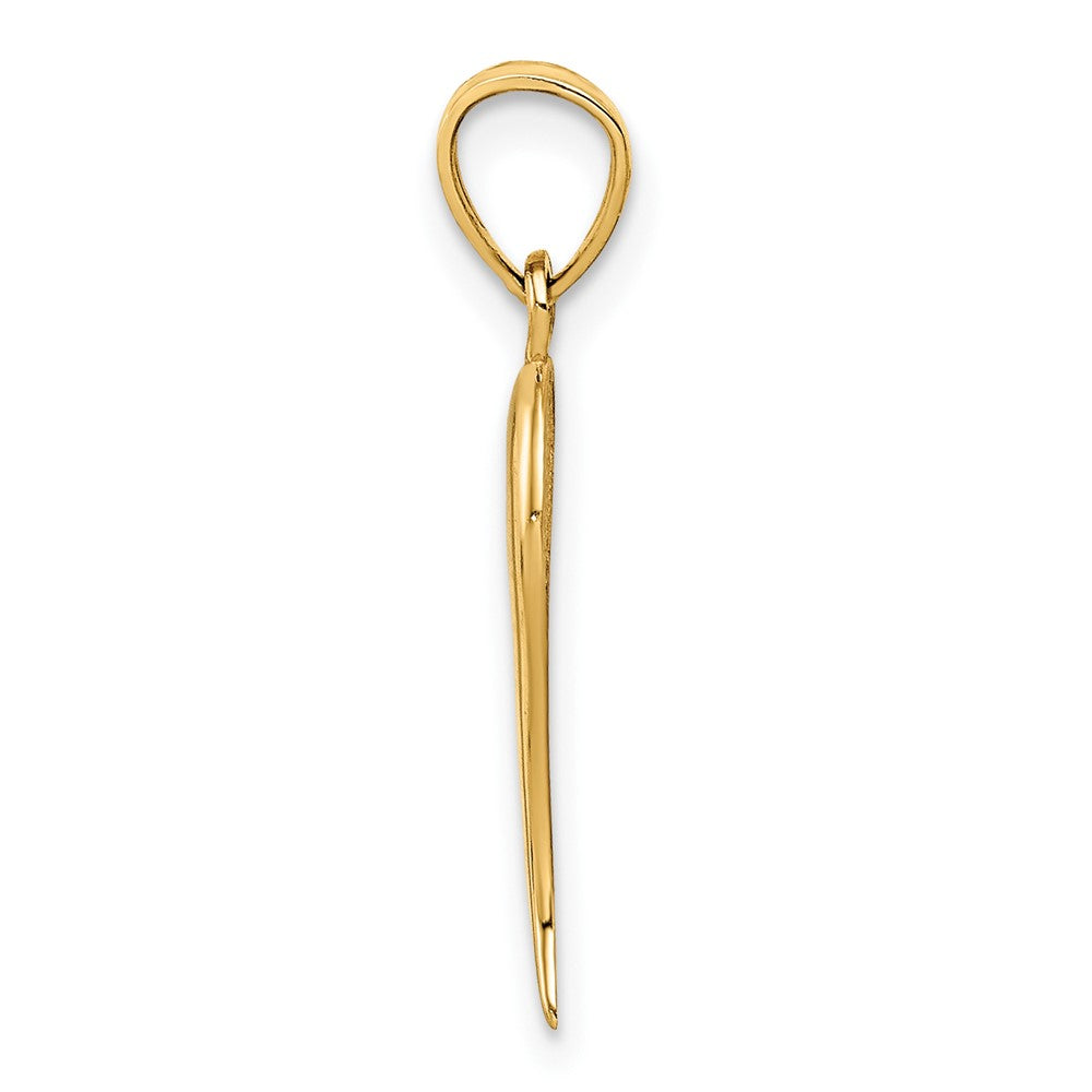 10K / 14K Yellow Gold Italian Horn Pendant - Product Photo