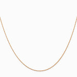 10K Rose Gold .5mm Carded Cable Rope Chain Necklace 16"-24" - Product Photo