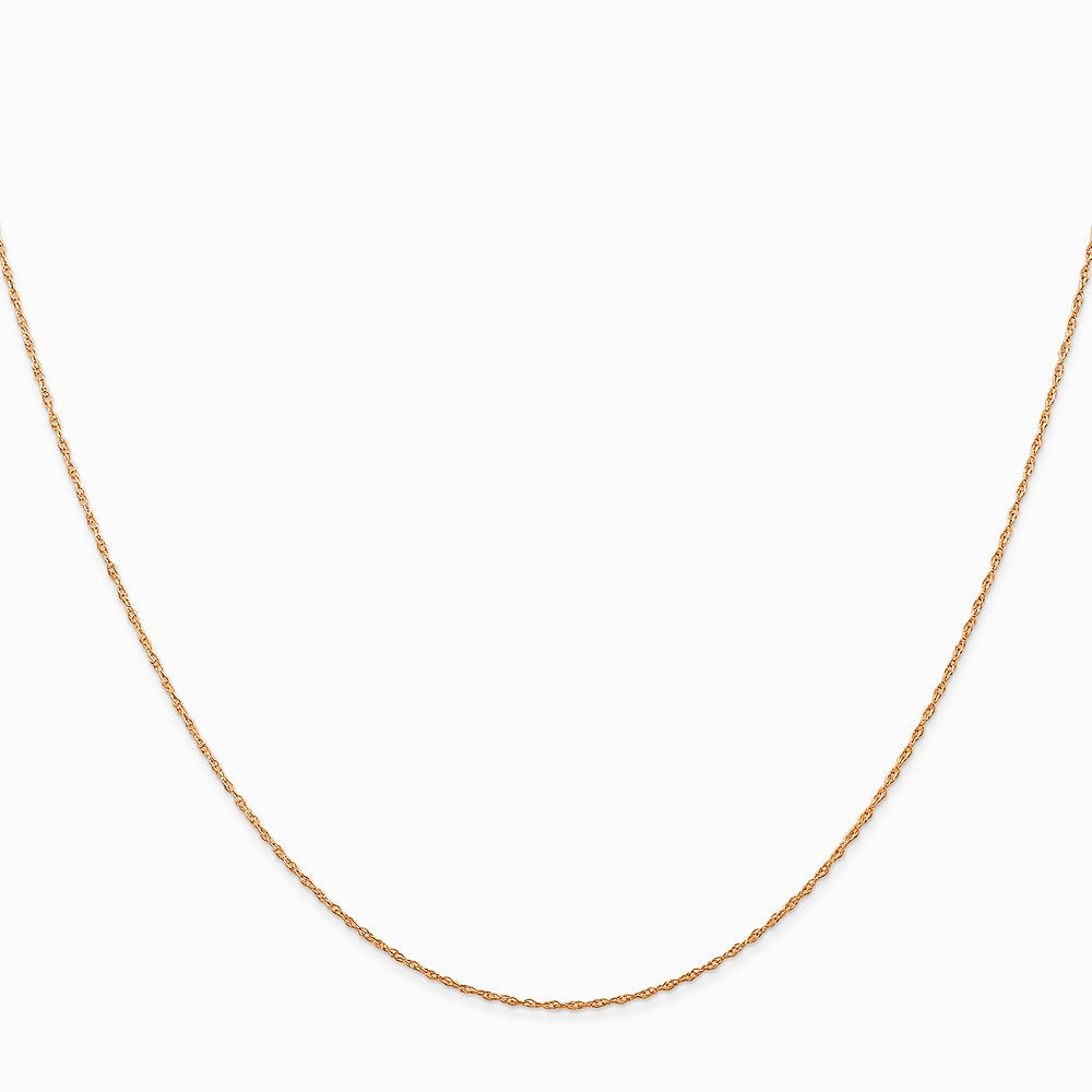 10K Rose Gold .5mm Carded Cable Rope Chain Necklace 16"-24" - Product Photo