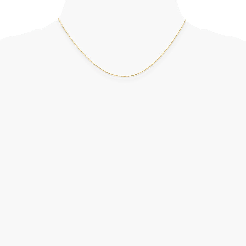 10K Rose Gold .5mm Carded Cable Rope Chain Necklace 16"-24" - Product Photo