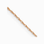 10K Rose Gold .5mm Carded Cable Rope Chain Necklace 16"-24" - Product Photo