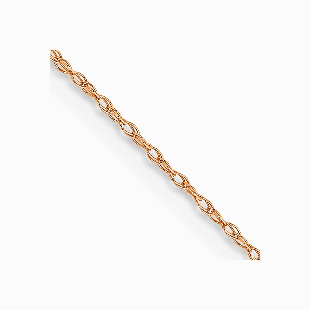 10K Rose Gold .5mm Carded Cable Rope Chain Necklace 16"-24"