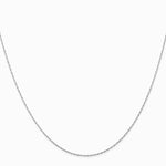 10K White Gold .5mm Carded Cable Rope Chain Necklace 16"-24" - Product Photo