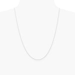 10K White Gold .5mm Carded Cable Rope Chain Necklace 16"-24" - Product Photo