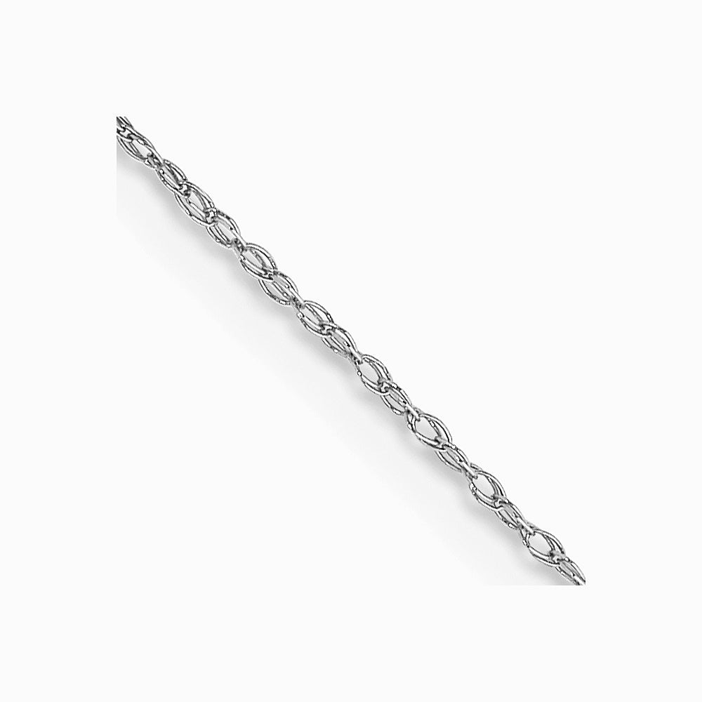 10K White Gold .5mm Carded Cable Rope Chain Necklace 16"-24" - Product Photo