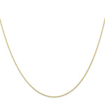 10K Yellow Gold .5mm Carded Cable Rope Chain Necklace 16"-24" - Product Photo