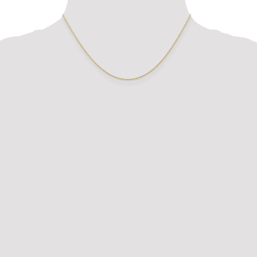 10K Yellow Gold .5mm Carded Cable Rope Chain Necklace 16"-24" - Product Photo