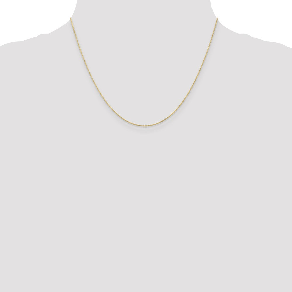 10K Yellow Gold .5mm Carded Cable Rope Chain Necklace 16"-24" - Product Photo