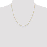 10K Yellow Gold .5mm Carded Cable Rope Chain Necklace 16"-24" - Product Photo