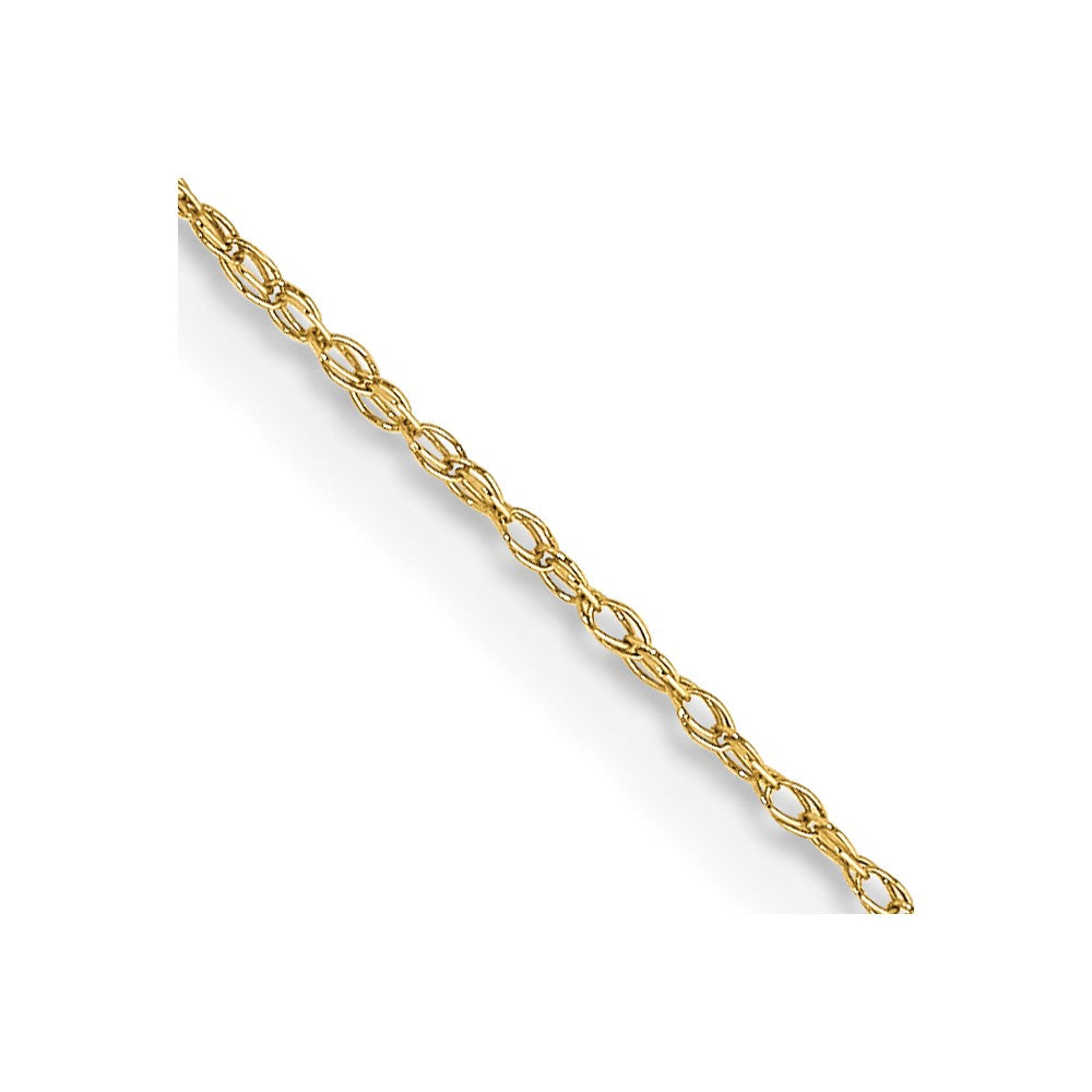 10K Yellow Gold .5mm Carded Cable Rope Chain Necklace 16"-24" - Product Photo