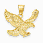 10K / 14K Yellow Gold Diamond-cut Eagle Pendant - Product Photo