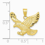 10K / 14K Yellow Gold Diamond-cut Eagle Pendant - Product Photo
