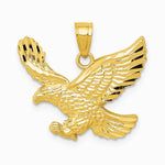 10K / 14K Yellow Gold Diamond-cut Eagle Pendant - Product Photo