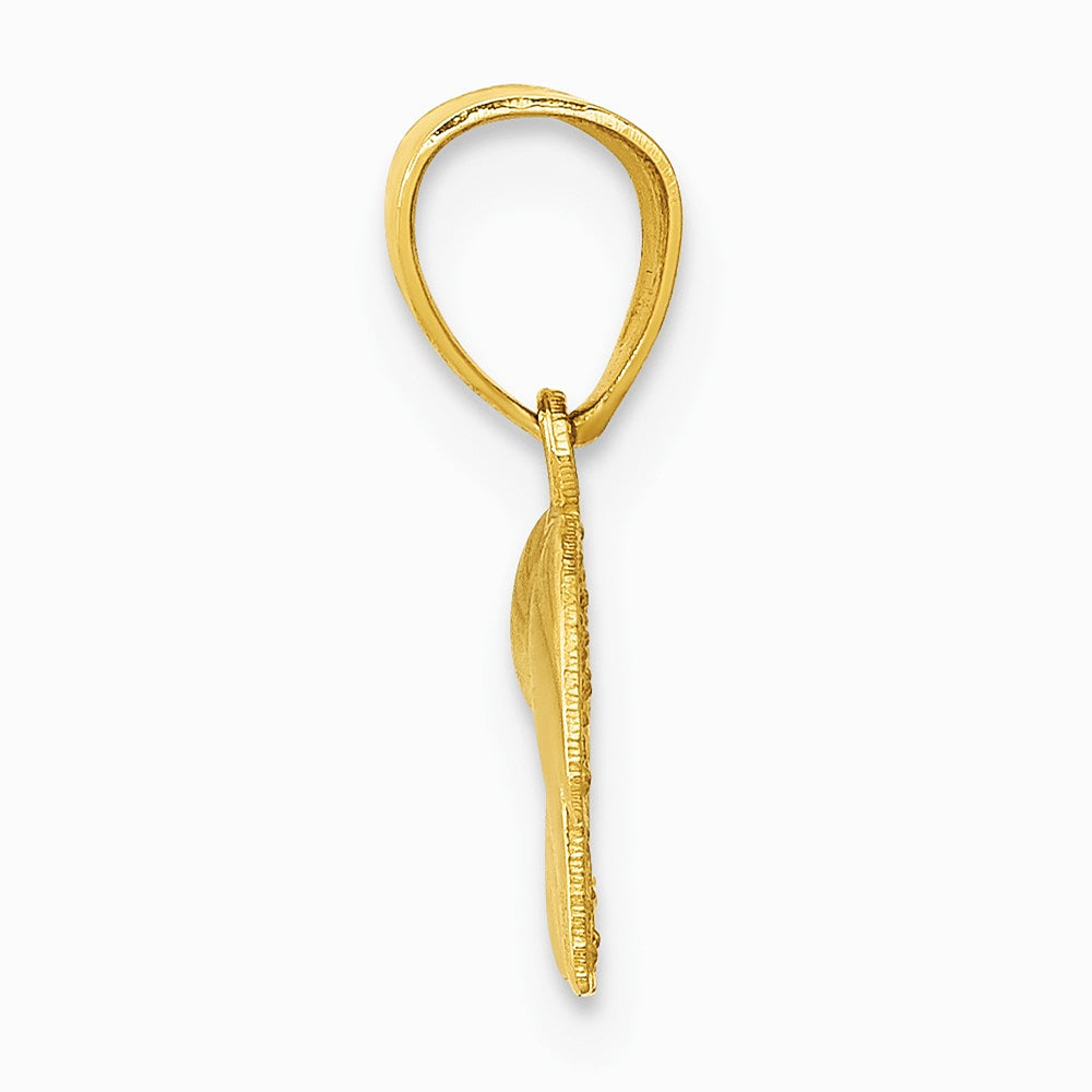10K / 14K Yellow Gold Polished Elephant Pendant - Product Photo