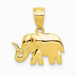 10K / 14K Yellow Gold Polished Elephant Pendant - Product Photo