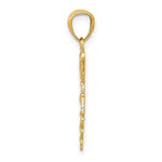 10K / 14K Yellow Gold Diamond-cut Polished RN Nurse Pendant - Product Photo