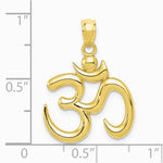 10K / 14K Yellow Gold Polished Om Symbol Pendant - Product Photo
