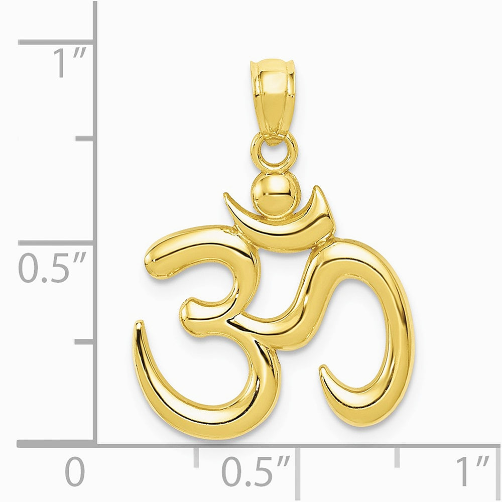 10K / 14K Yellow Gold Polished Om Symbol Pendant - Product Photo
