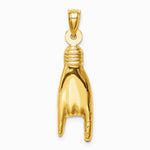 10K / 14K Yellow Gold 3D Hollow Rock On Sign Charm - Product Photo