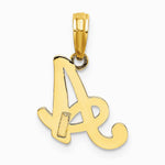 10K / 14K Yellow Gold Polished A Script Initial Charm - Product Photo