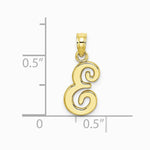 10K / 14K Yellow Gold Polished E Script Initial Charm - Product Photo
