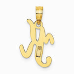 10K / 14K Yellow Gold Polished K Script Initial Charm - Product Photo