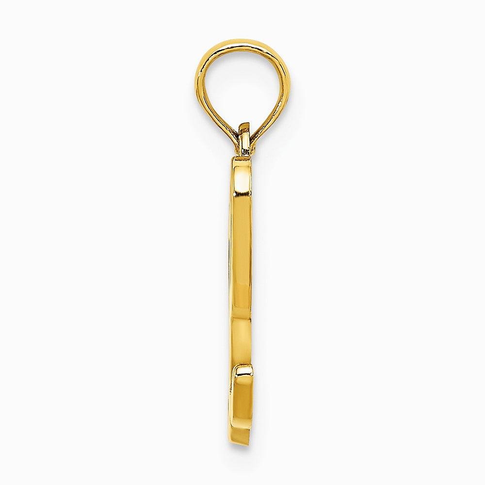10K / 14K Yellow Gold Polished L Script Initial Charm - Product Photo