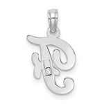 10K / 14K White Gold Polished F Script Initial Charm - Product Photo