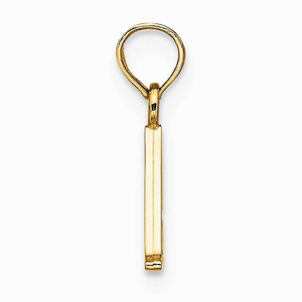 10K / 14K Yellow Gold Polished A Block Initial Charm - Product Photo
