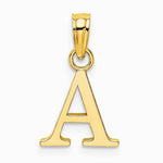 10K / 14K Yellow Gold Polished A Block Initial Charm - Product Photo