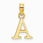 10K / 14K Yellow Gold Polished A Block Initial Charm - Product Photo