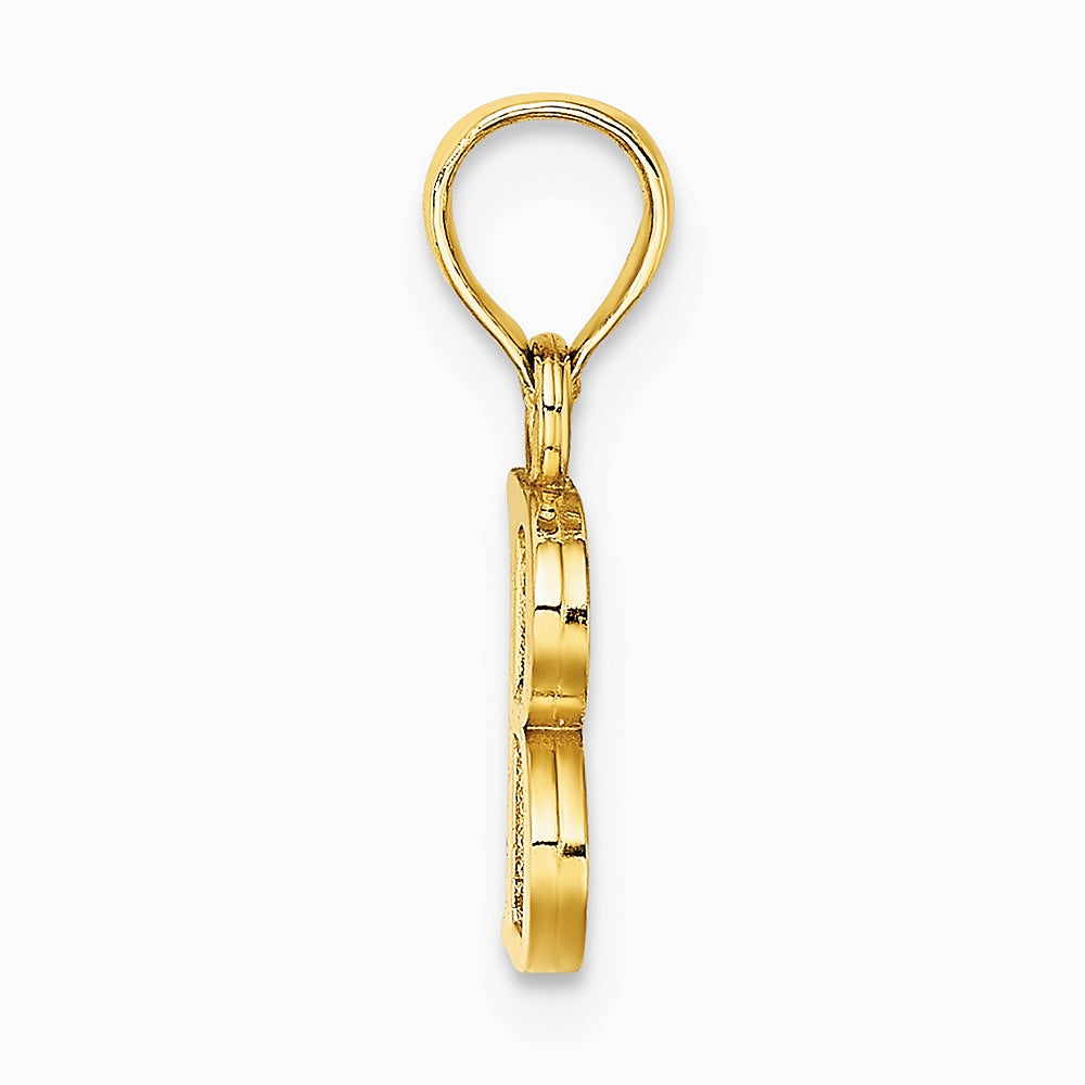 10K / 14K Yellow Gold Polished B Block Initial Charm - Product Photo