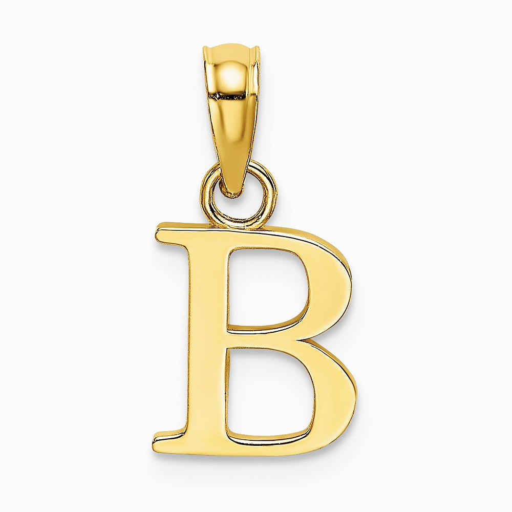 10K / 14K Yellow Gold Polished B Block Initial Charm