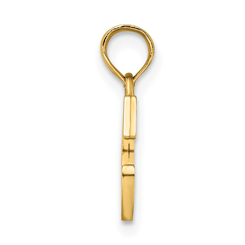 10K / 14K Yellow Gold Polished C Block Initial Charm - Product Photo