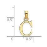 10K / 14K Yellow Gold Polished C Block Initial Charm - Product Photo
