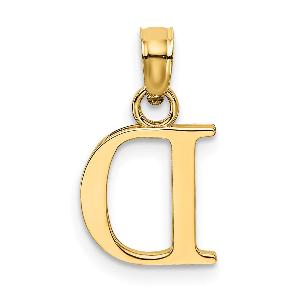 10K / 14K Yellow Gold Polished D Block Initial Charm - Product Photo