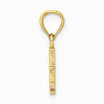 10K / 14K Yellow Gold Polished F Block Initial Charm - Product Photo