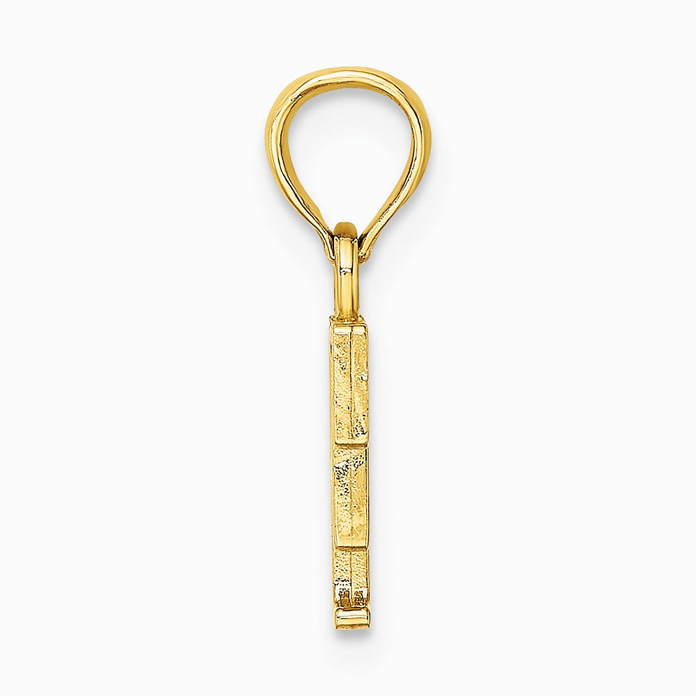 10K / 14K Yellow Gold Polished F Block Initial Charm - Product Photo