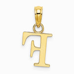 10K / 14K Yellow Gold Polished F Block Initial Charm - Product Photo